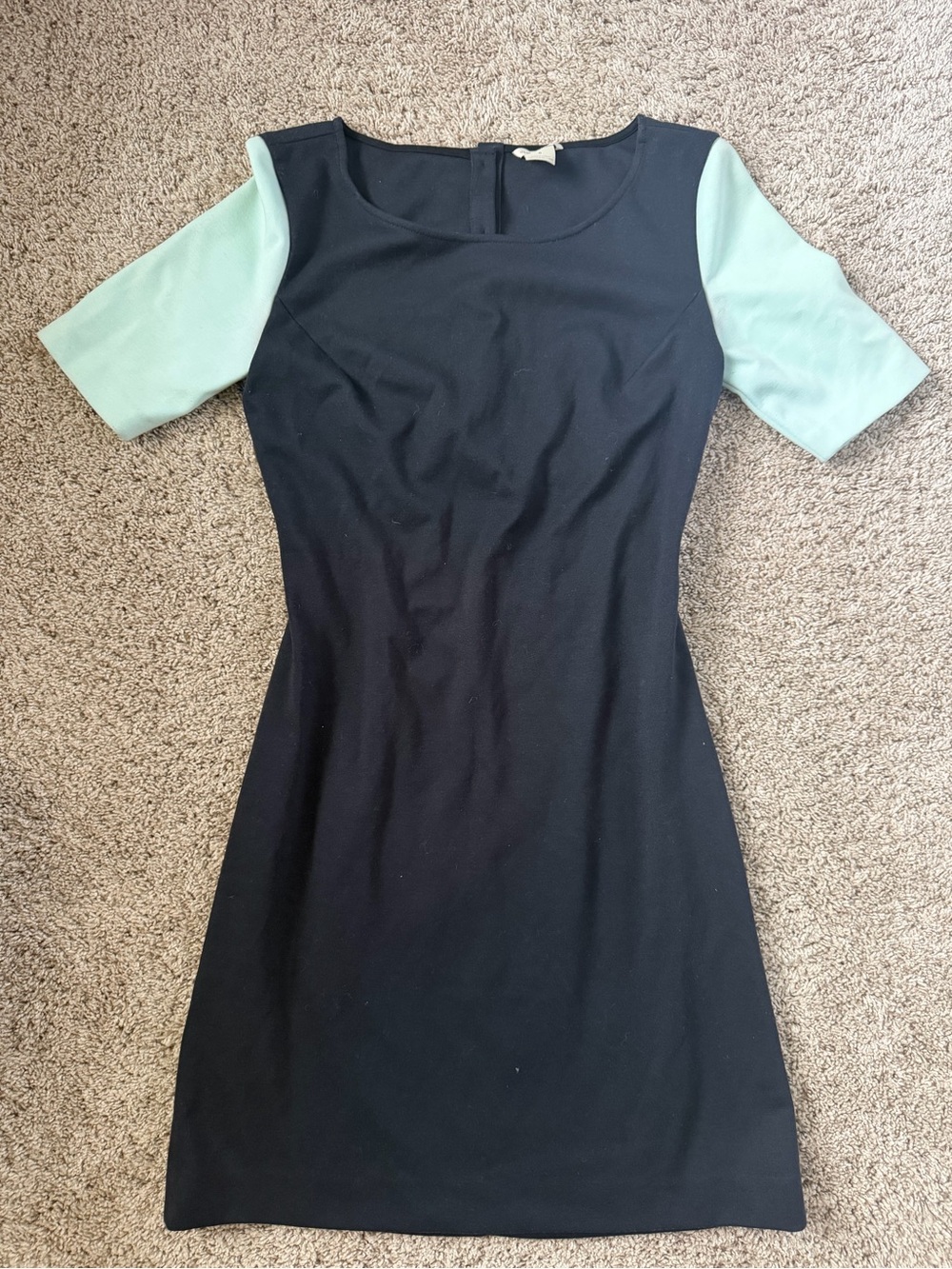 Club Monaco Navy and Mint Short Sleeve Dress